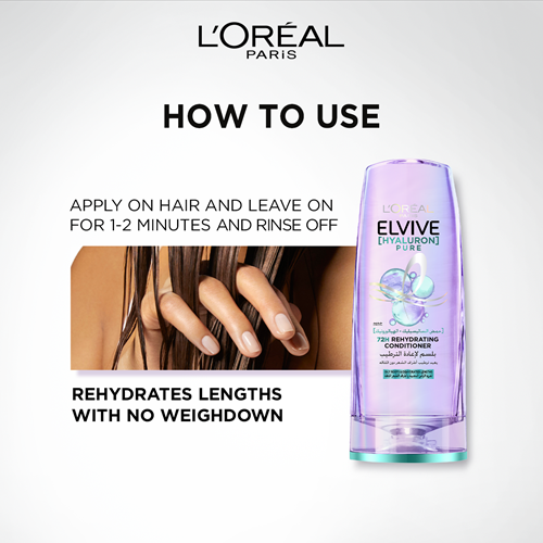 LOreal Paris Hyaluron Pure Conditioner 360ml EN5 How To Use